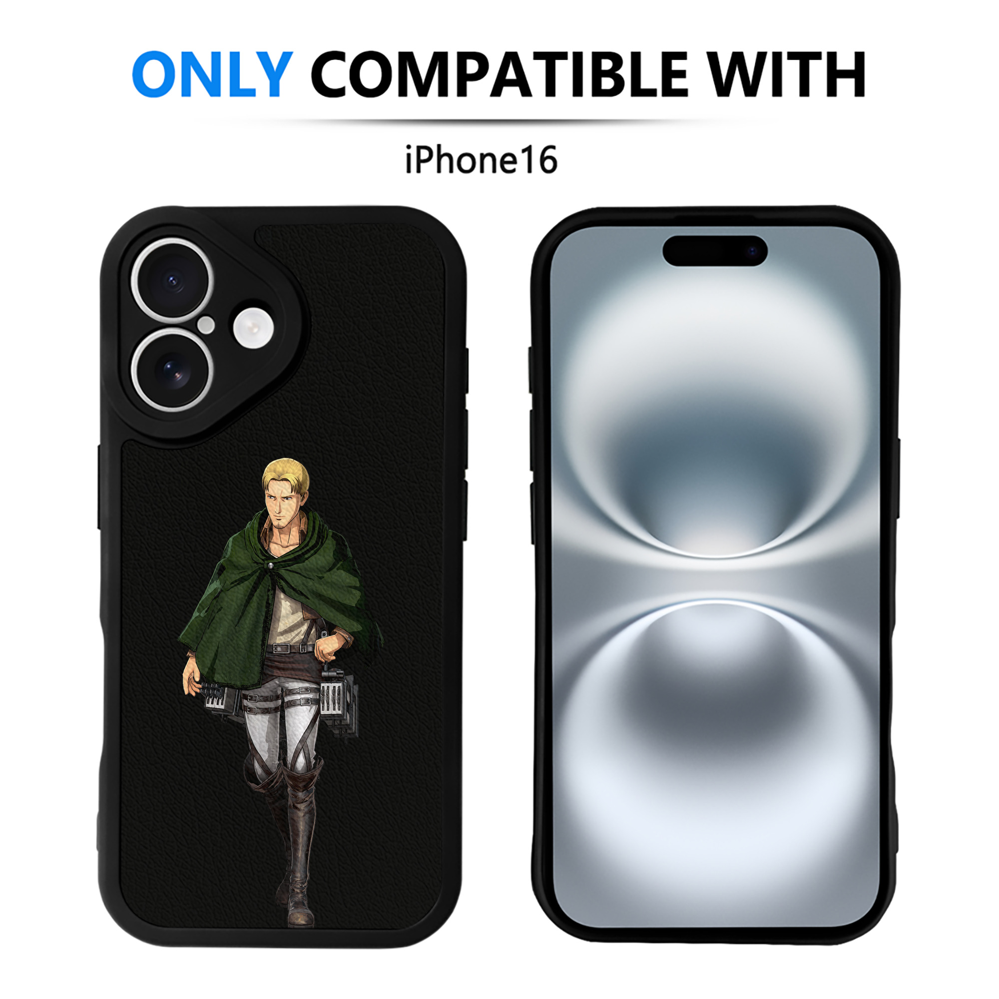 （画像用） 進撃の巨人 Attack on Titan 【iPhone 16シリーズ対応】シリコンスマホケース（レザー調） 材質：シリコン